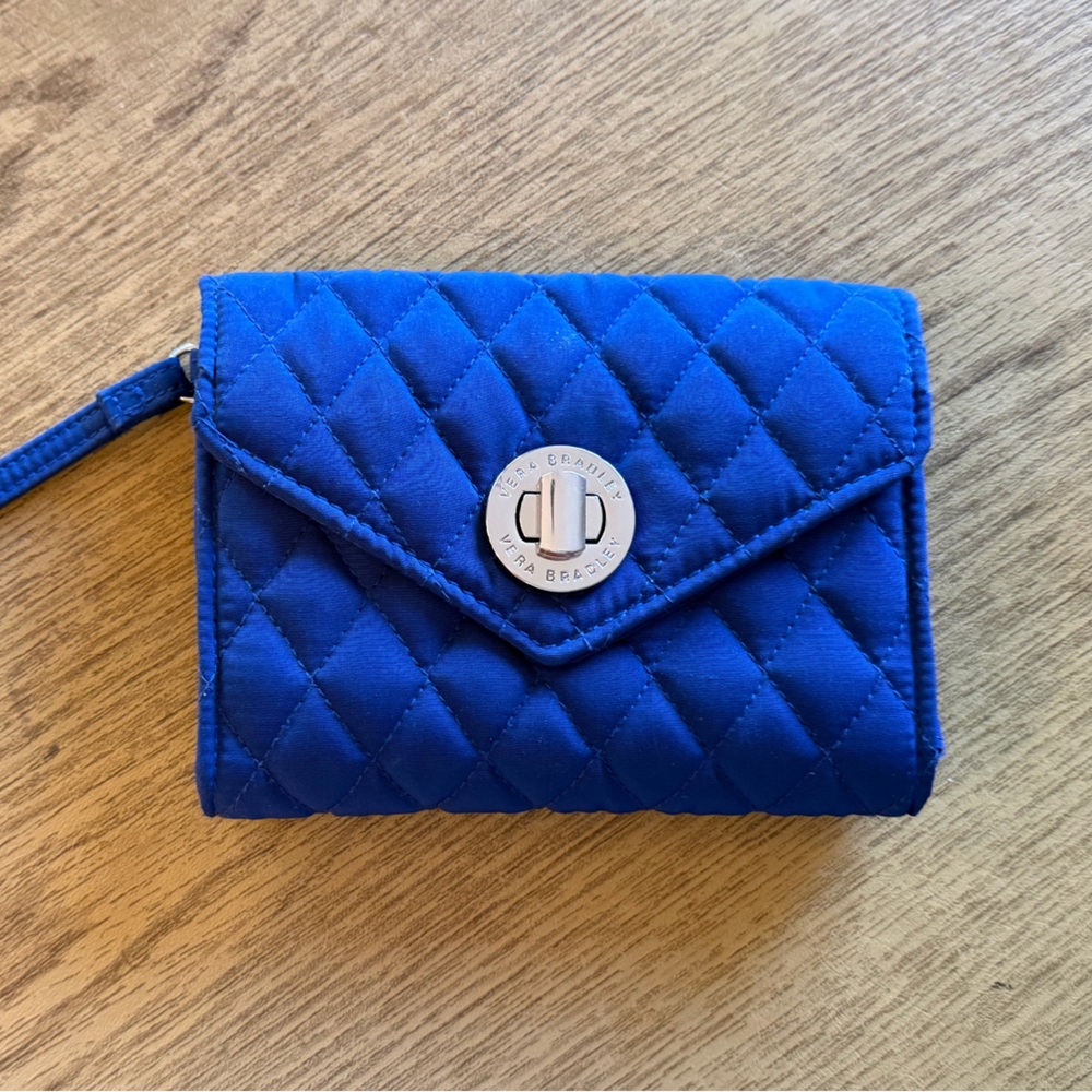 Vera Bradley Navy Blue Quilted Wristlet